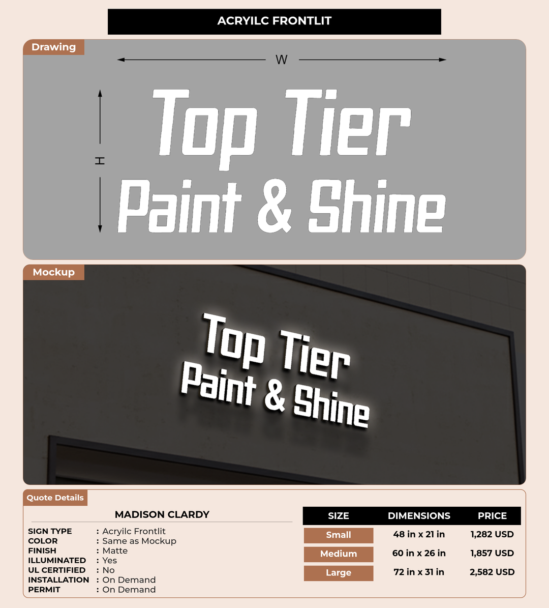 CUSTOM MOCKUP SIGN FOR Madison Clardy