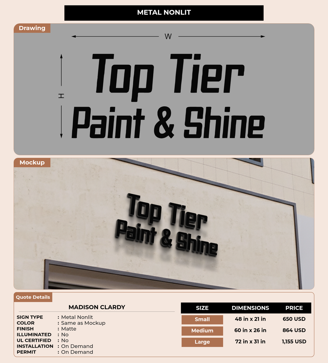 CUSTOM MOCKUP SIGN FOR Madison Clardy