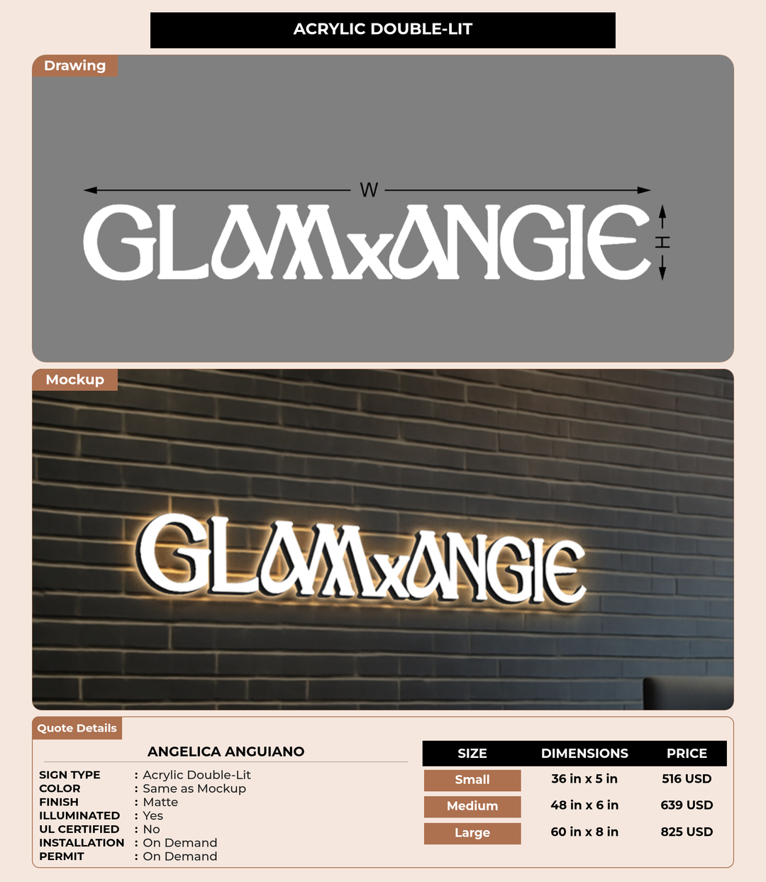 CUSTOM MOCKUP SIGN FOR angelica anguiano
