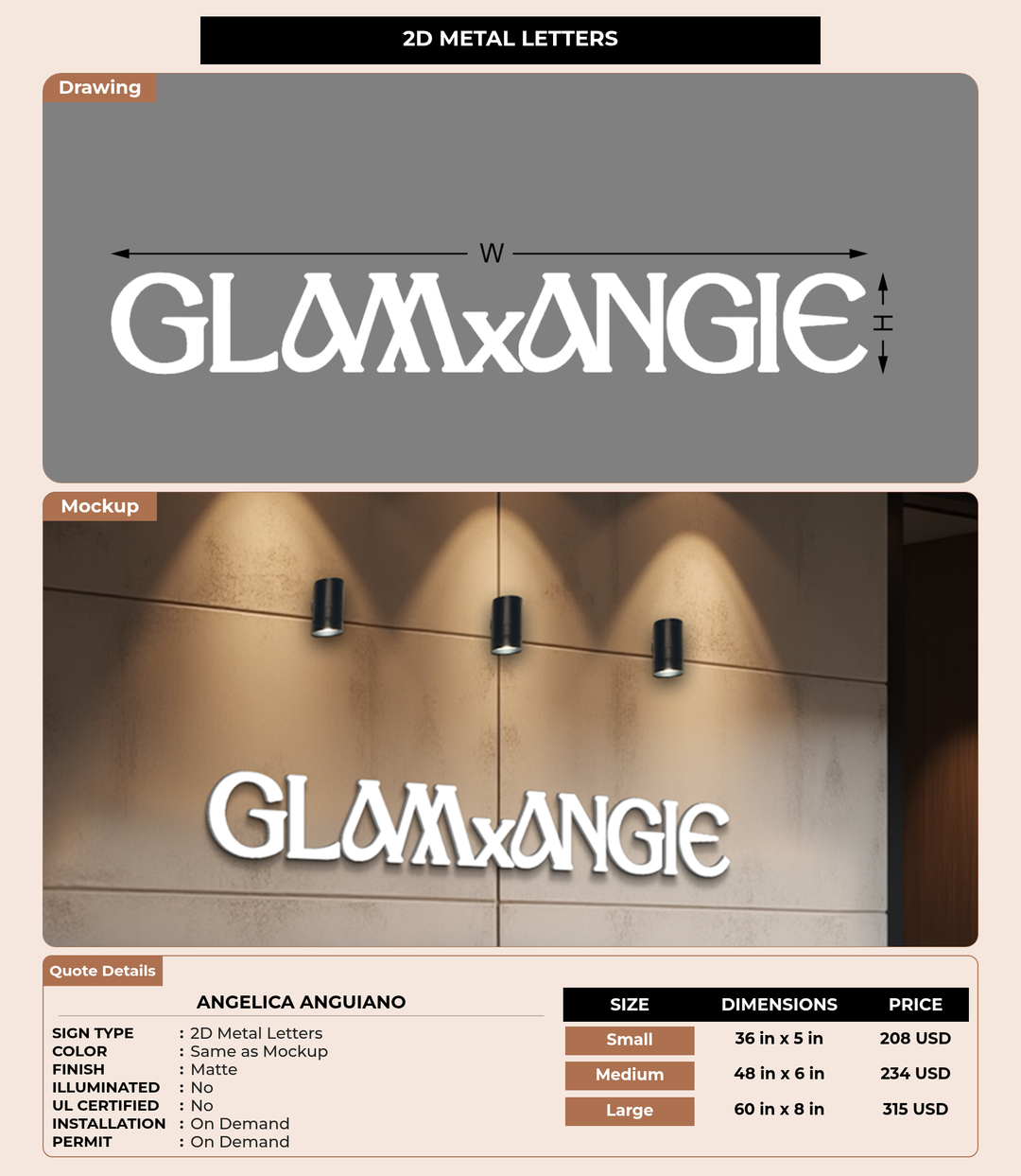 CUSTOM MOCKUP SIGN FOR angelica anguiano