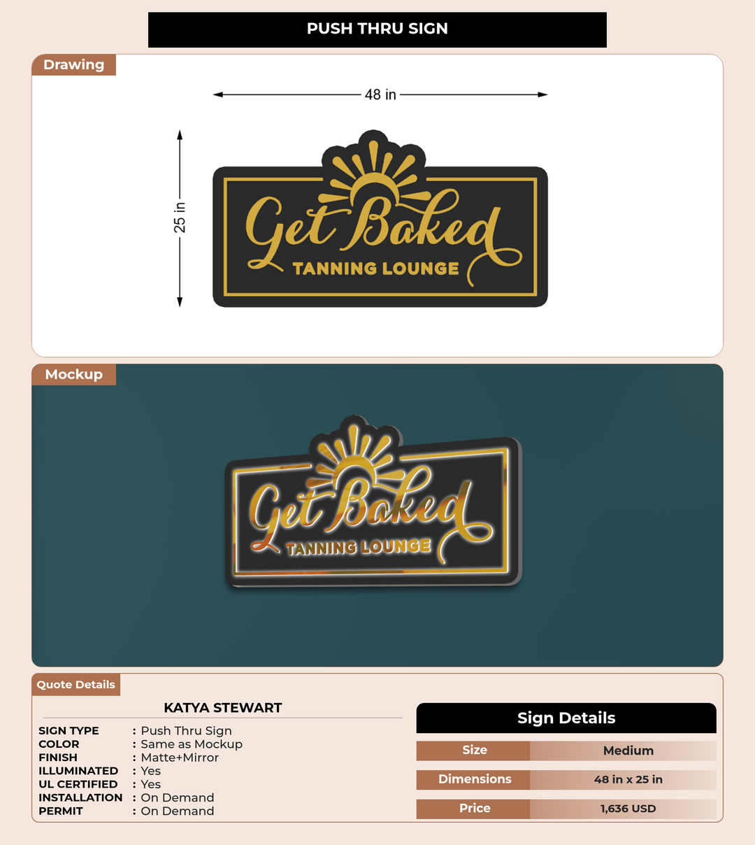CUSTOM MOCKUP SIGN FOR Katya Stewart