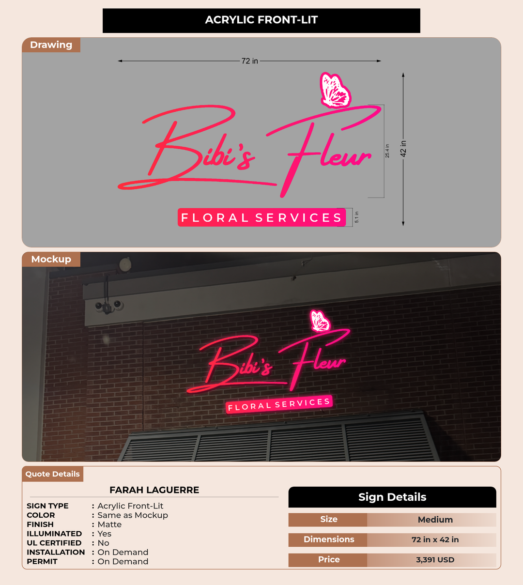 CUSTOM MOCKUP SIGN FOR Farah Laguerre