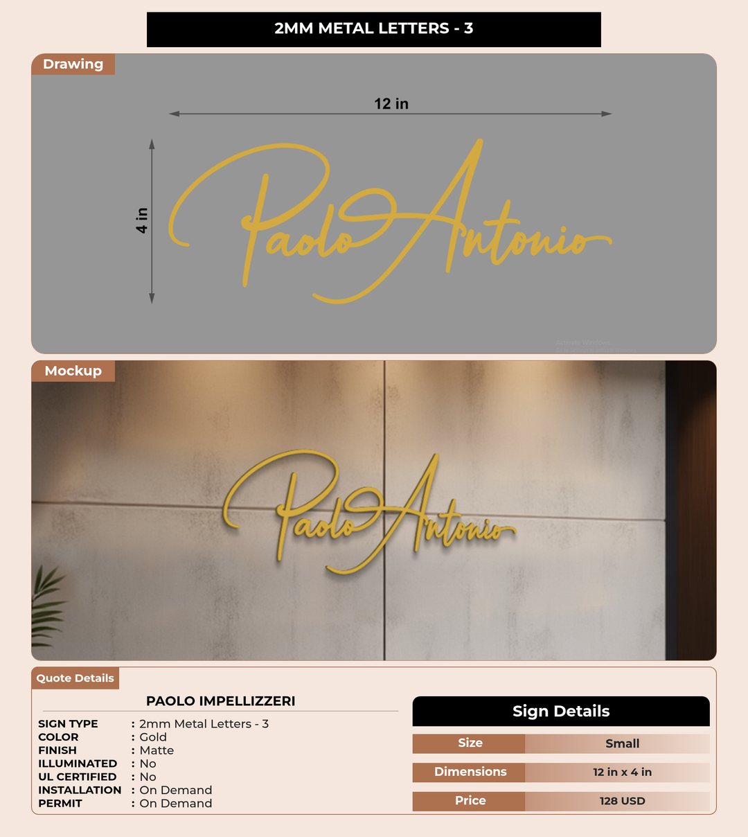 CUSTOM MOCKUP SIGN FOR Paolo Impellizzeri
