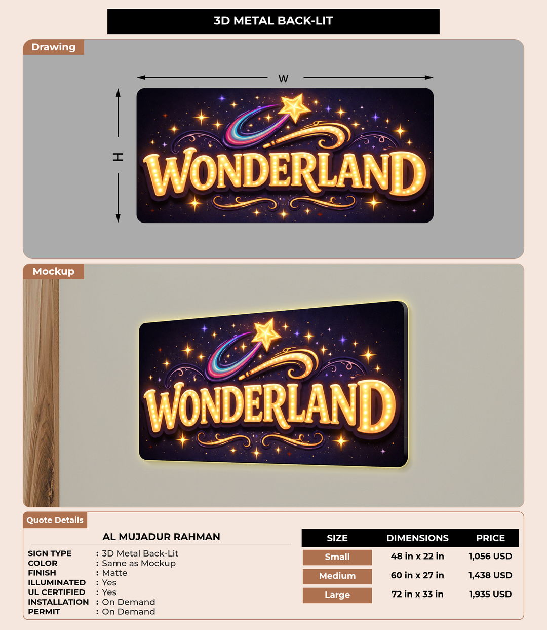 CUSTOM MOCKUP SIGN FOR Al Mujadur Rahman