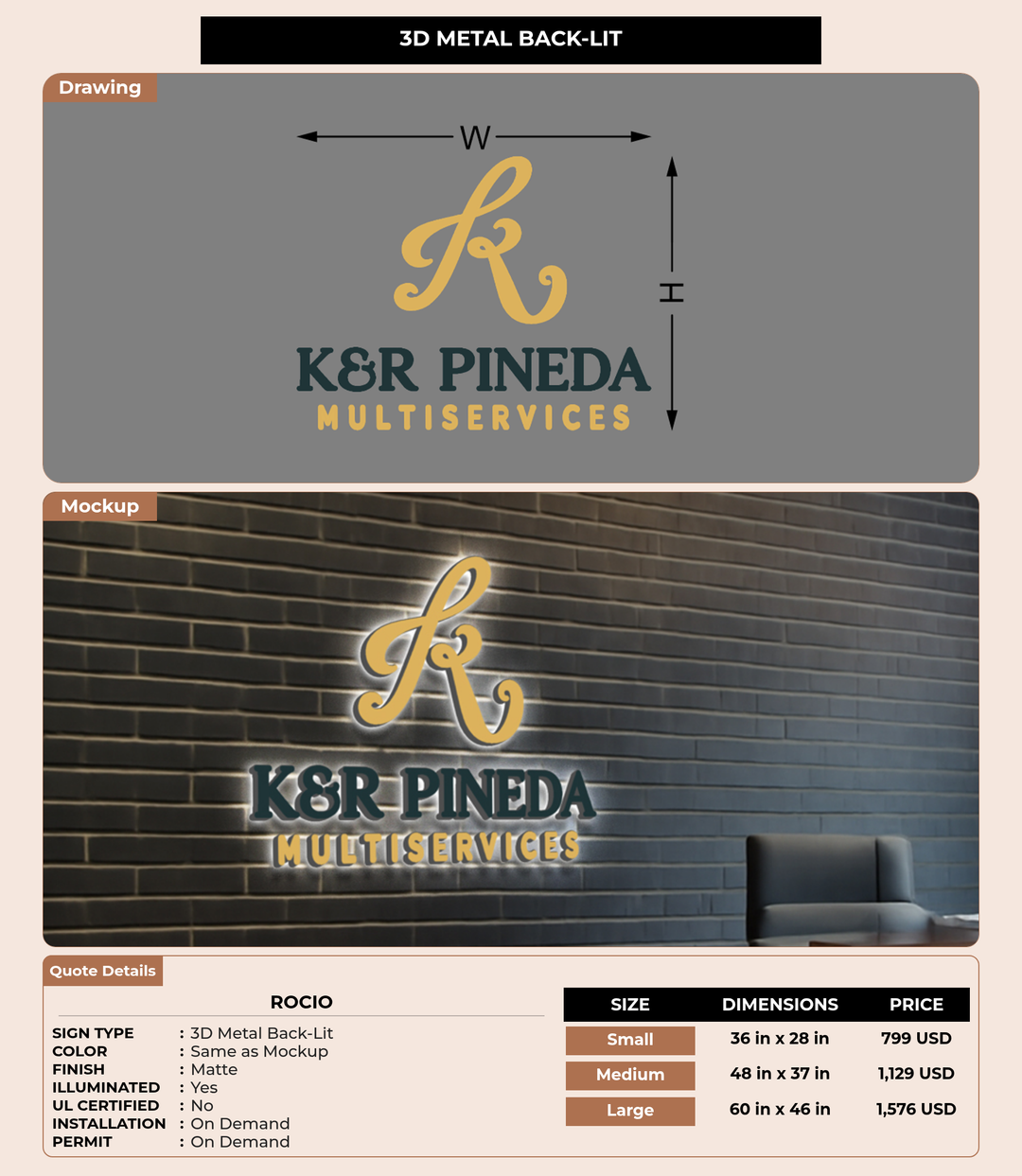 CUSTOM MOCKUP SIGN FOR Rocio