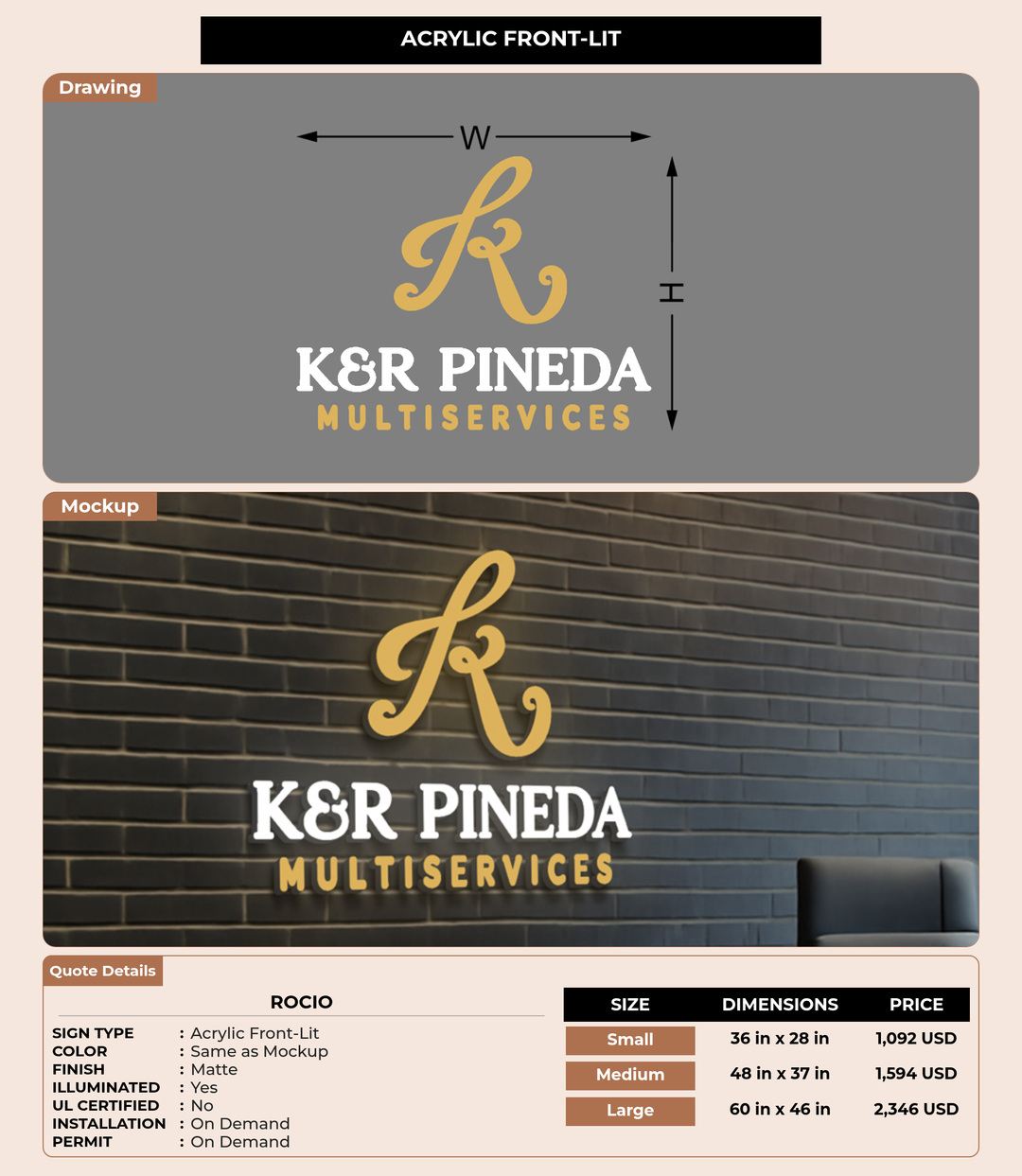 CUSTOM MOCKUP SIGN FOR Rocio