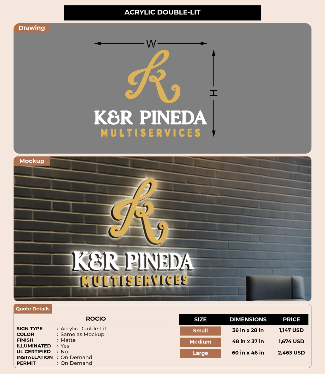 CUSTOM MOCKUP SIGN FOR Rocio