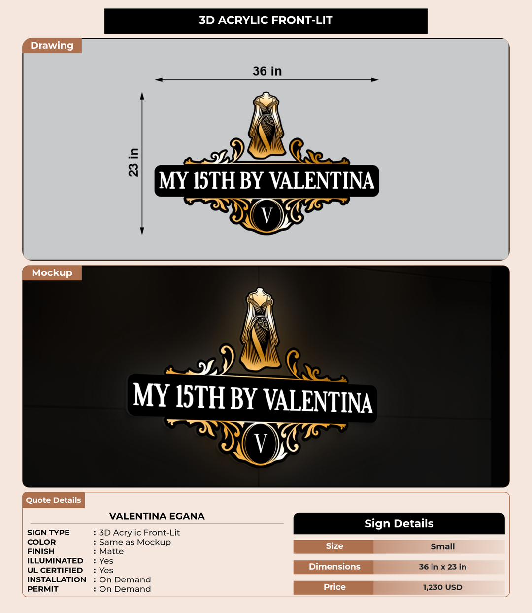 CUSTOM MOCKUP SIGN FOR Valentina Egana