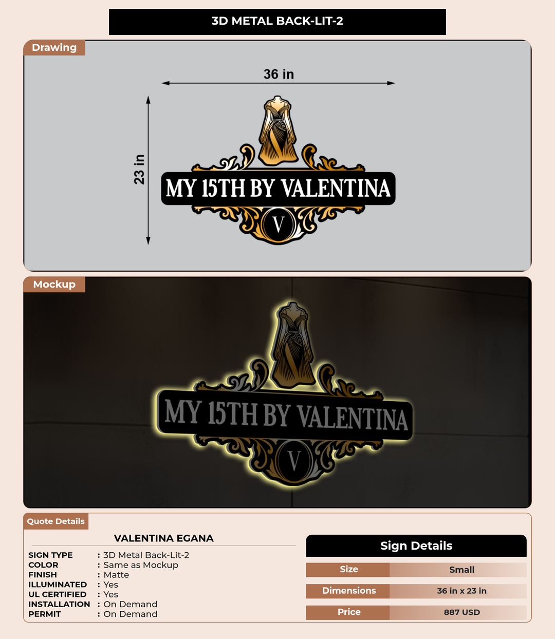 CUSTOM MOCKUP SIGN FOR Valentina Egana