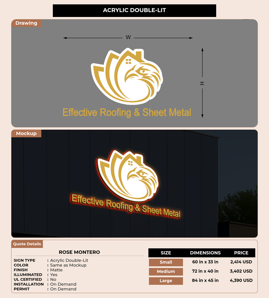 CUSTOM MOCKUP SIGN FOR Rose Montero