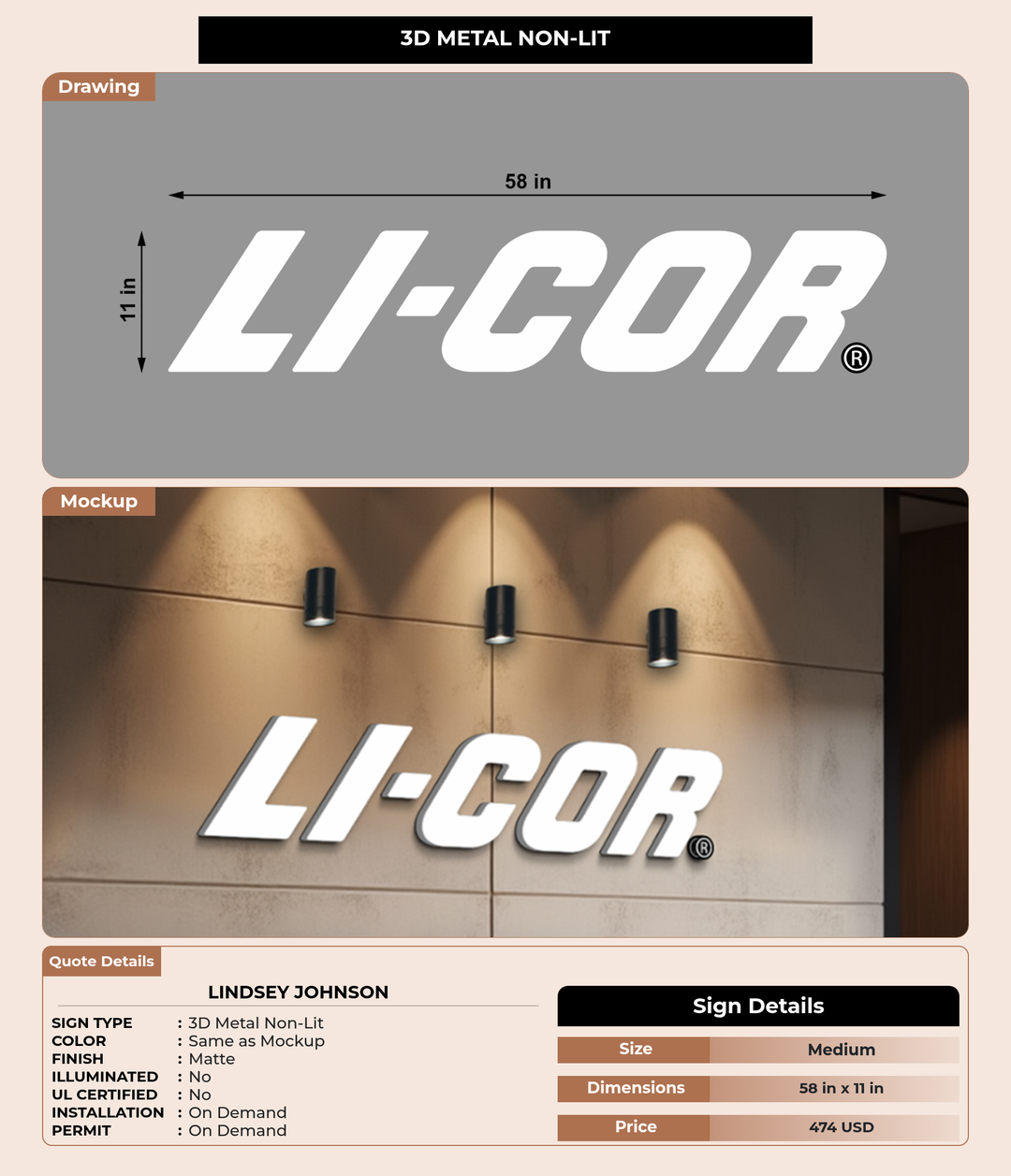 CUSTOM MOCKUP SIGN FOR Lindsey Johnson