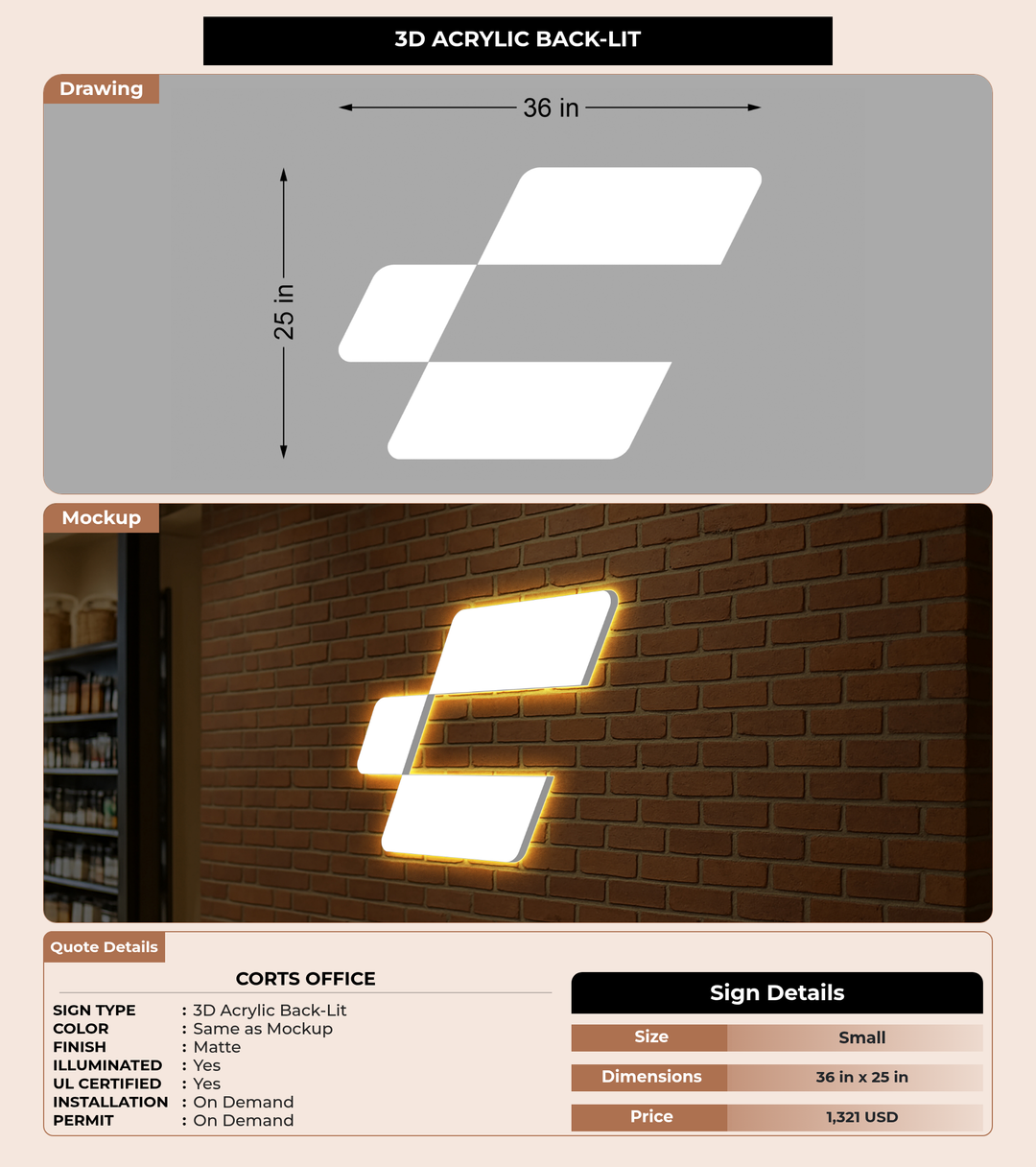 CUSTOM MOCKUP SIGN FOR Corts Office