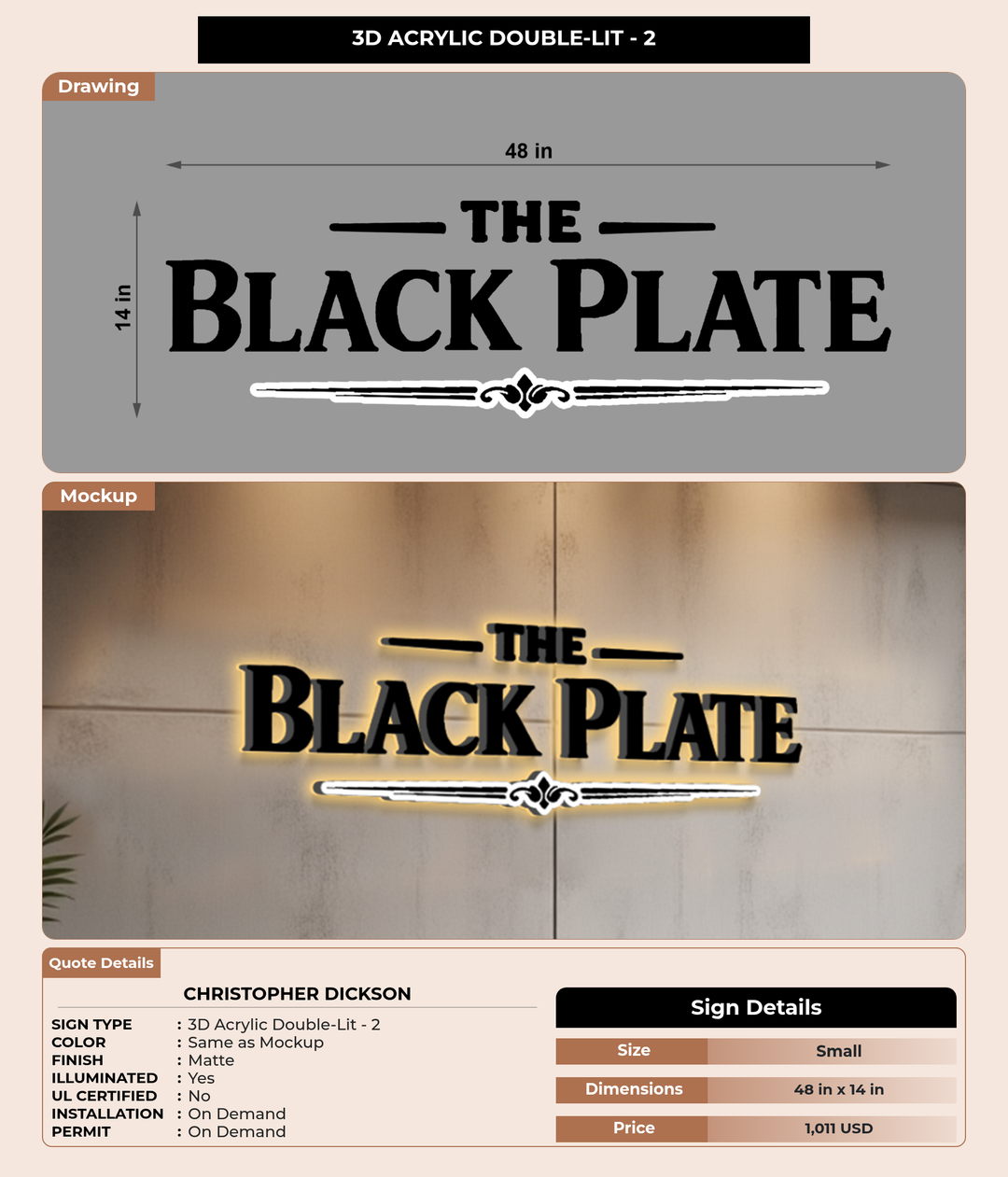 CUSTOM MOCKUP SIGN FOR Christopher Dickson