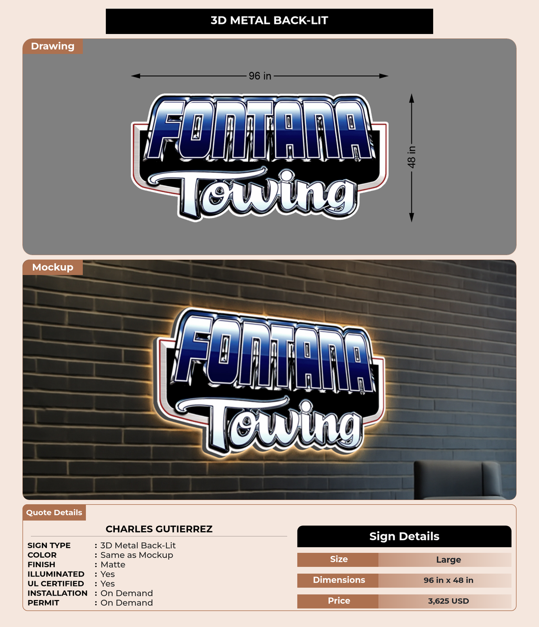 CUSTOM MOCKUP SIGN FOR Charles Gutierrez
