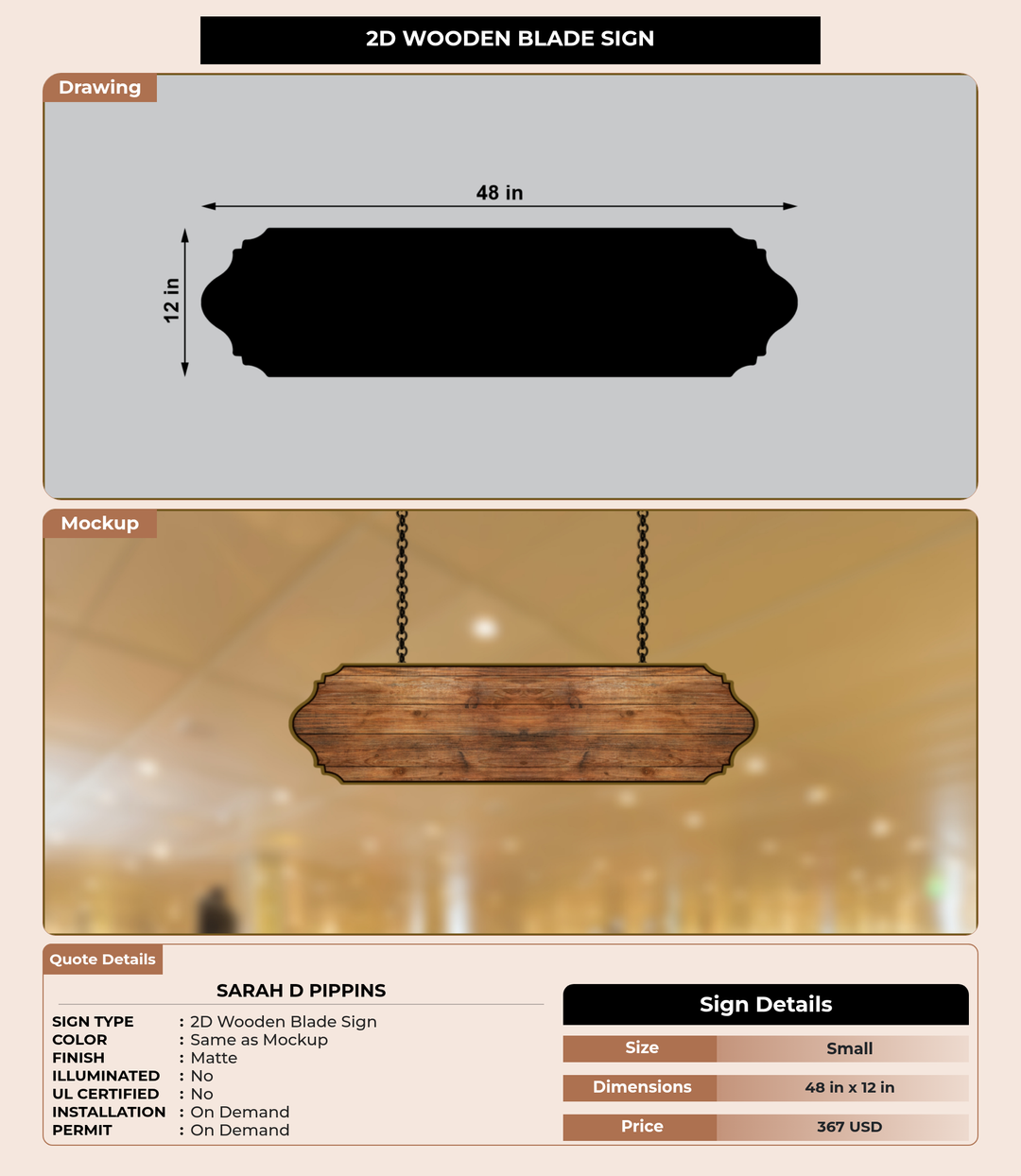 CUSTOM MOCKUP SIGN FOR Sarah D Pippins