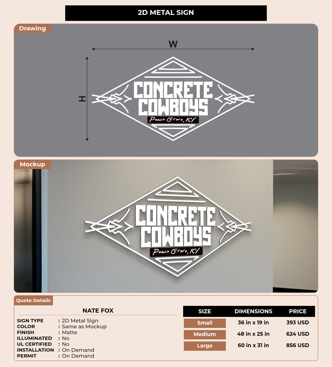 CUSTOM MOCKUP SIGN FOR Nate fox