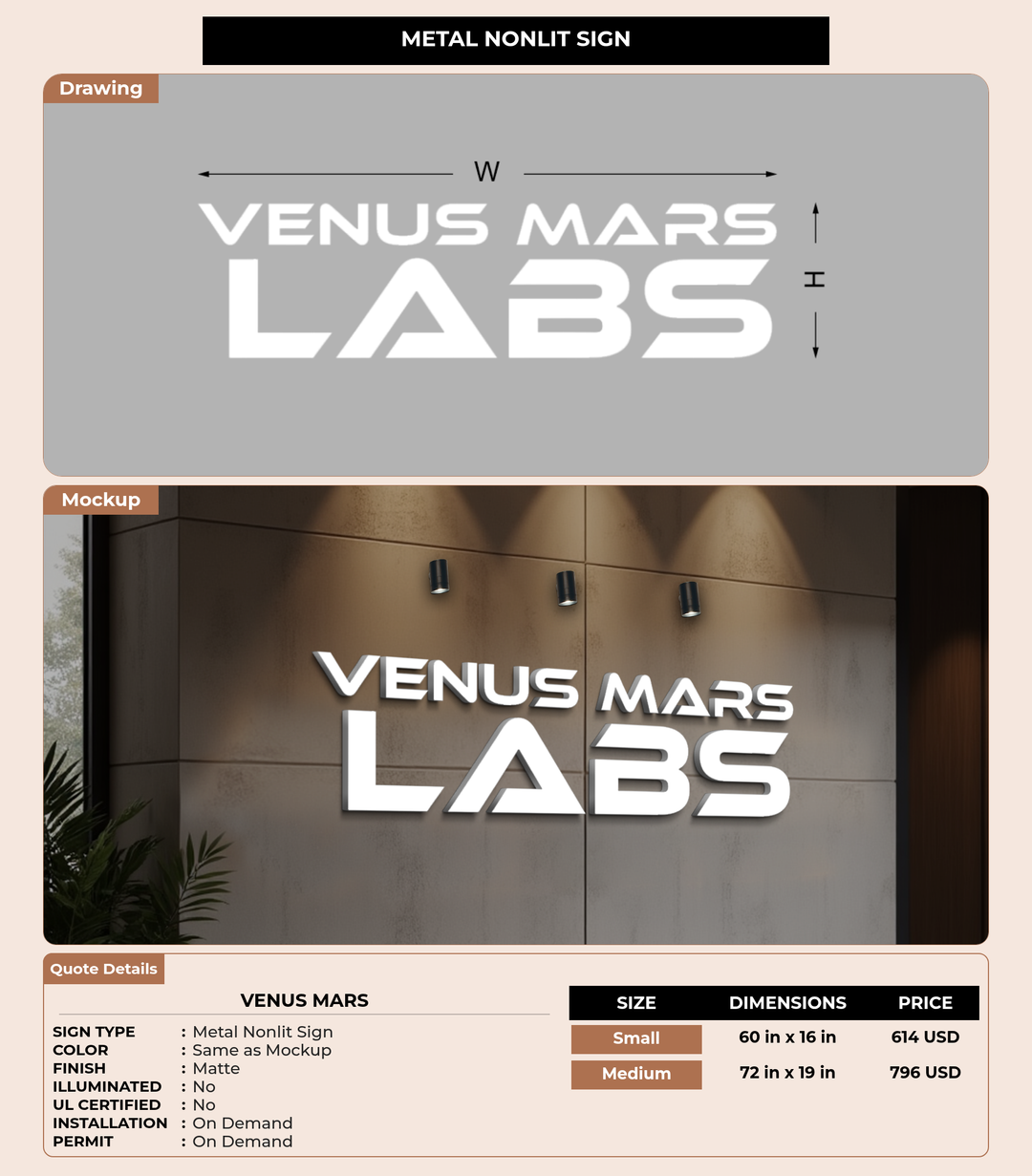 CUSTOM MOCKUP SIGN FOR Venus Mars