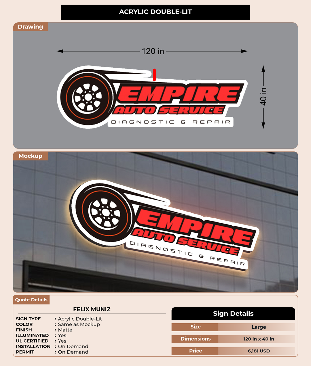 CUSTOM MOCKUP SIGN FOR Felix Muniz