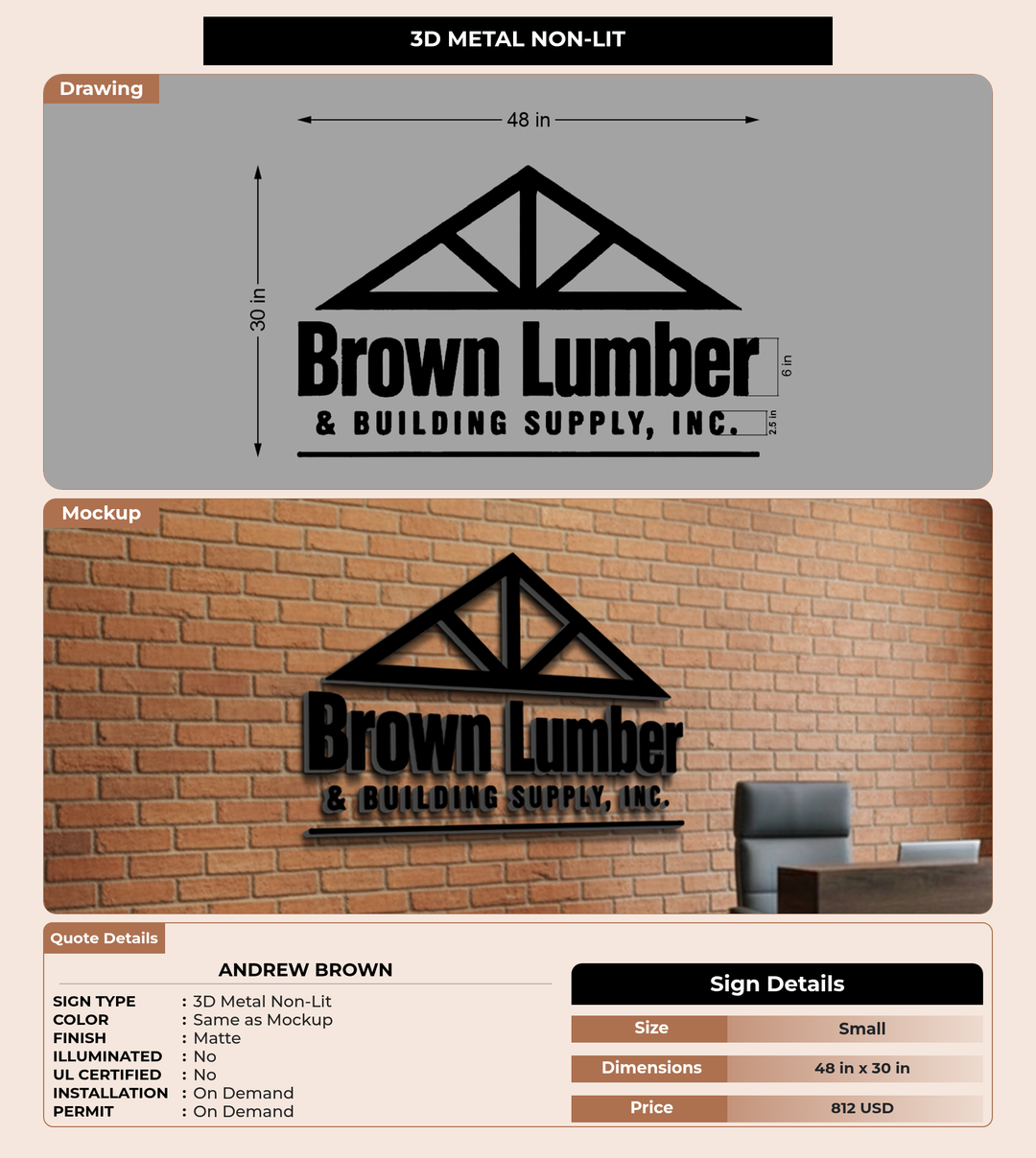 CUSTOM MOCKUP SIGN FOR Andrew Brown