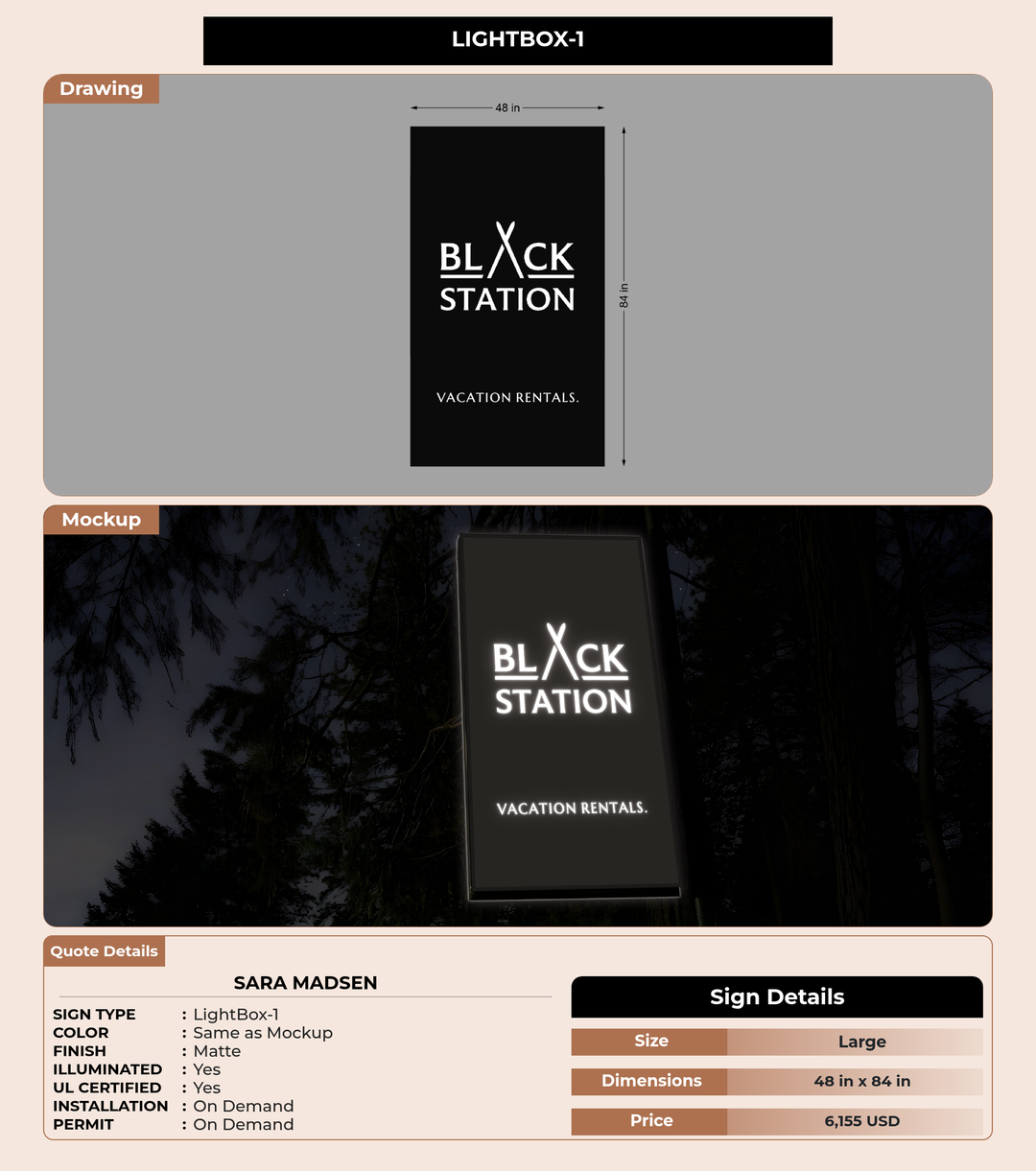 CUSTOM MOCKUP SIGN FOR Sara Madsen