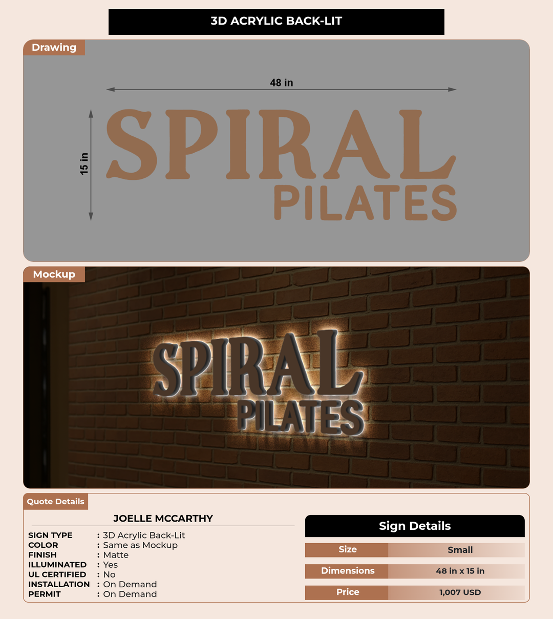 CUSTOM MOCKUP SIGN FOR Joelle McCarthy