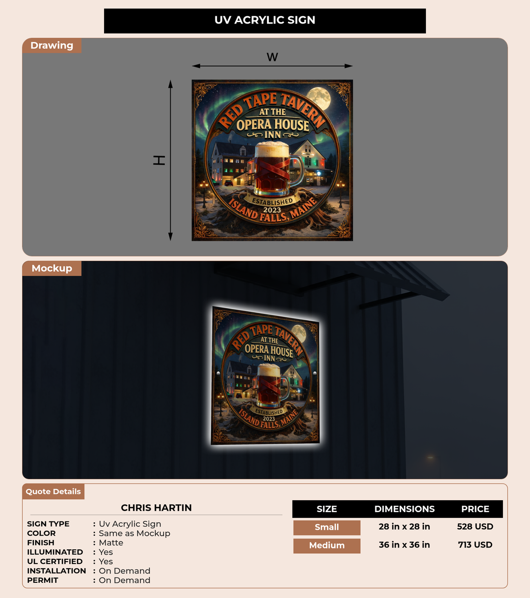 CUSTOM MOCKUP SIGN FOR Chris Hartin