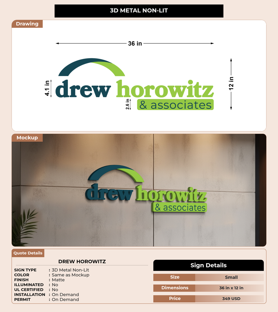 CUSTOM MOCKUP SIGN FOR Drew Horowitz