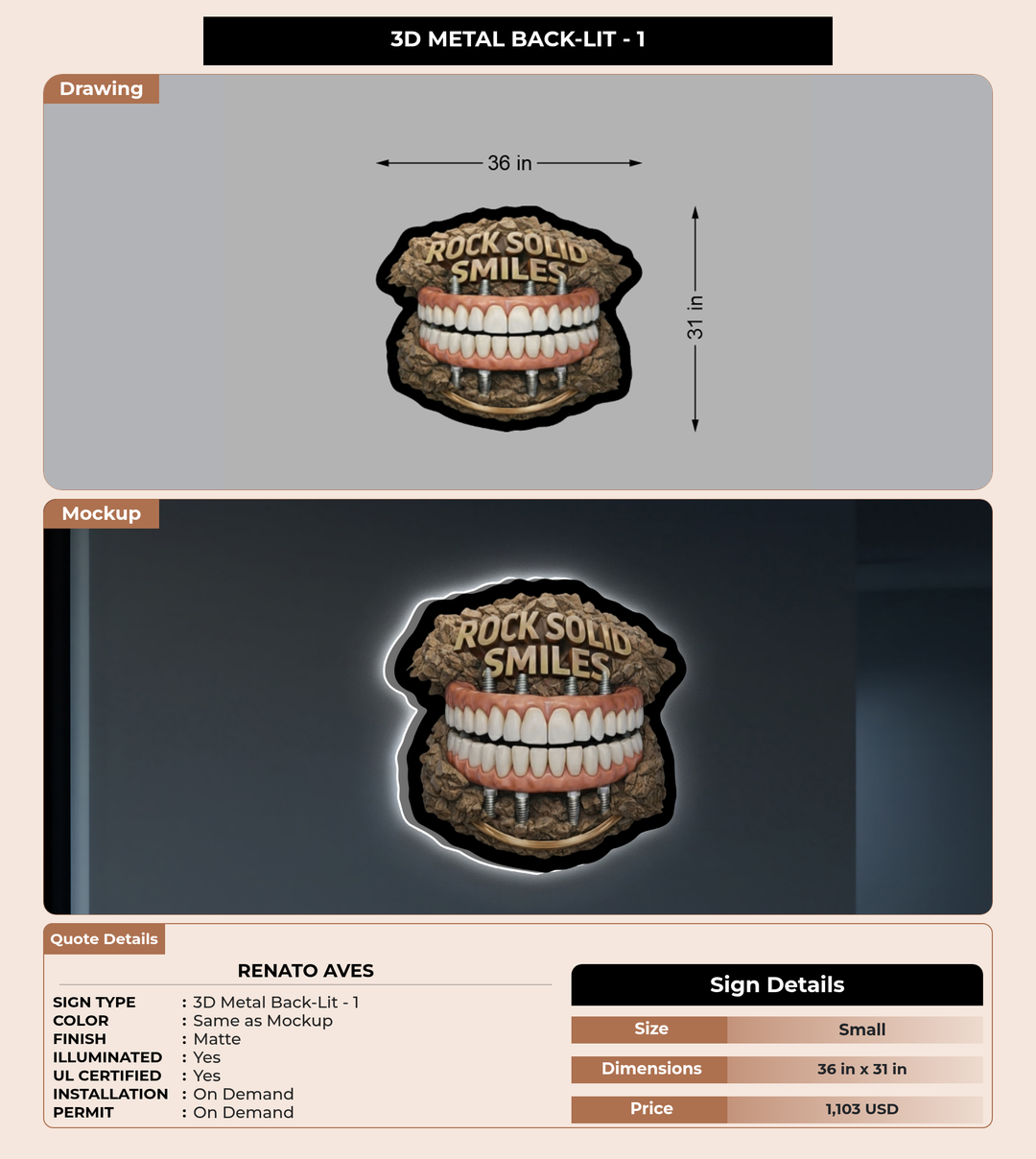CUSTOM MOCKUP SIGN FOR Renato Aves
