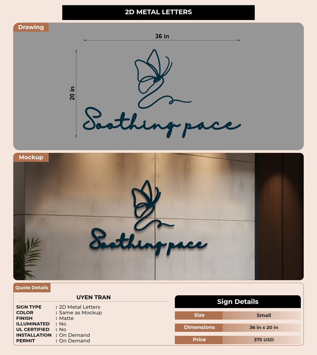 CUSTOM MOCKUP SIGN FOR Uyen Tran