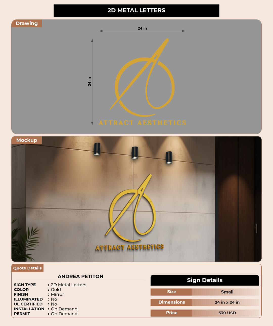 CUSTOM MOCKUP SIGN FOR Andrea Petiton