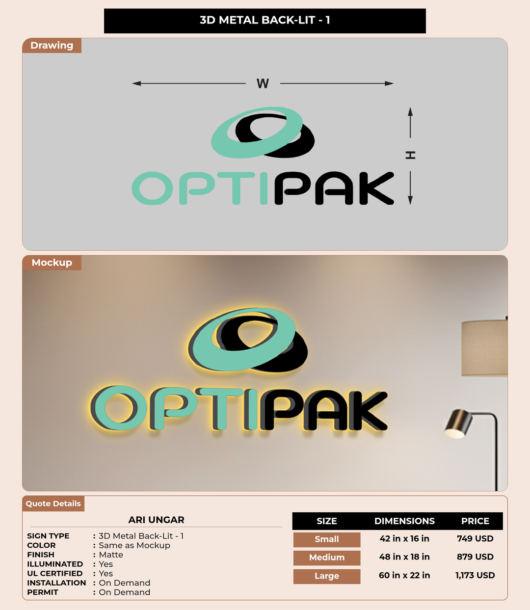 CUSTOM MOCKUP SIGN FOR ari ungar