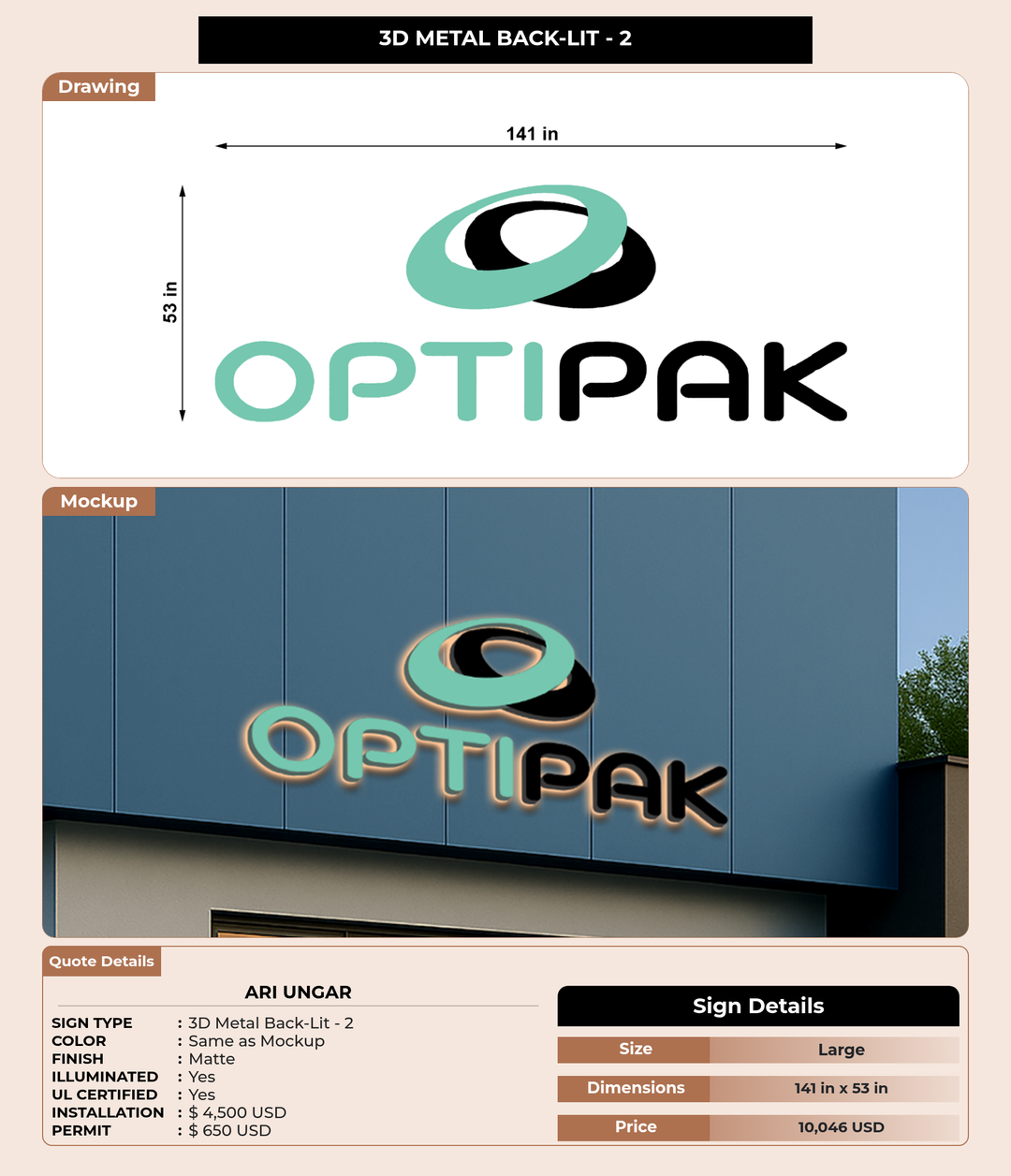 CUSTOM MOCKUP SIGN FOR ari ungar