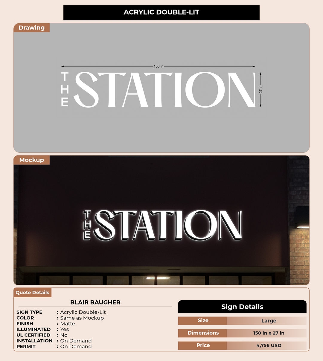 CUSTOM MOCKUP SIGN FOR Blair Baugher