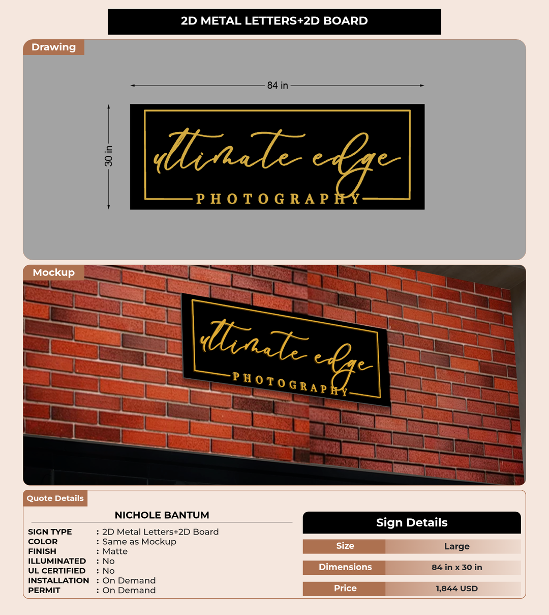 CUSTOM MOCKUP SIGN FOR Nichole Bantum