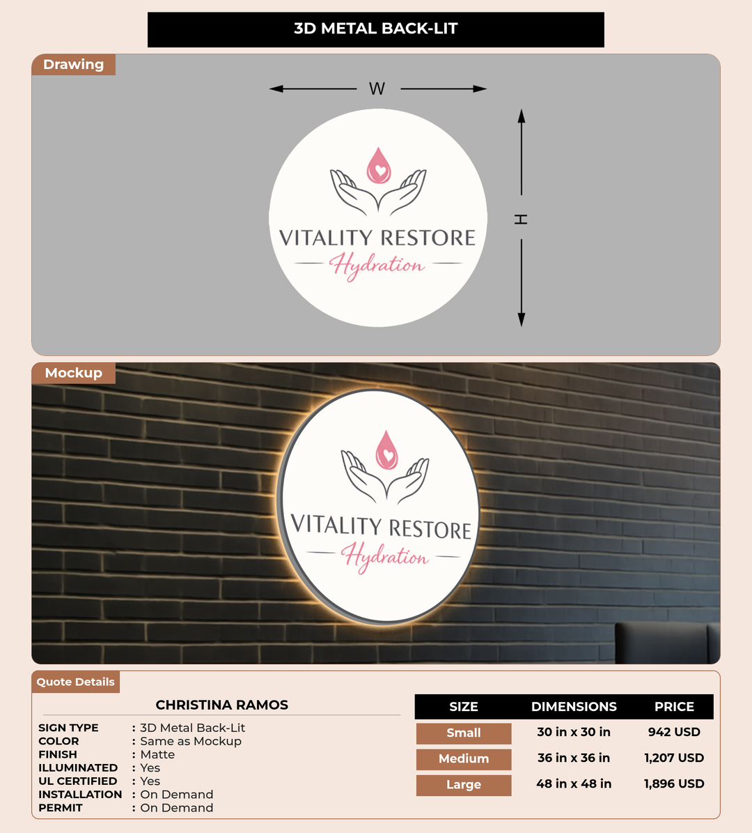 CUSTOM MOCKUP SIGN FOR Christina Ramos