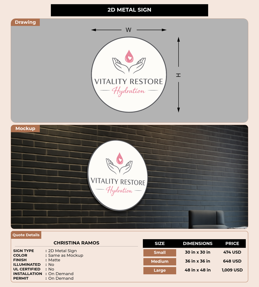 CUSTOM MOCKUP SIGN FOR Christina Ramos