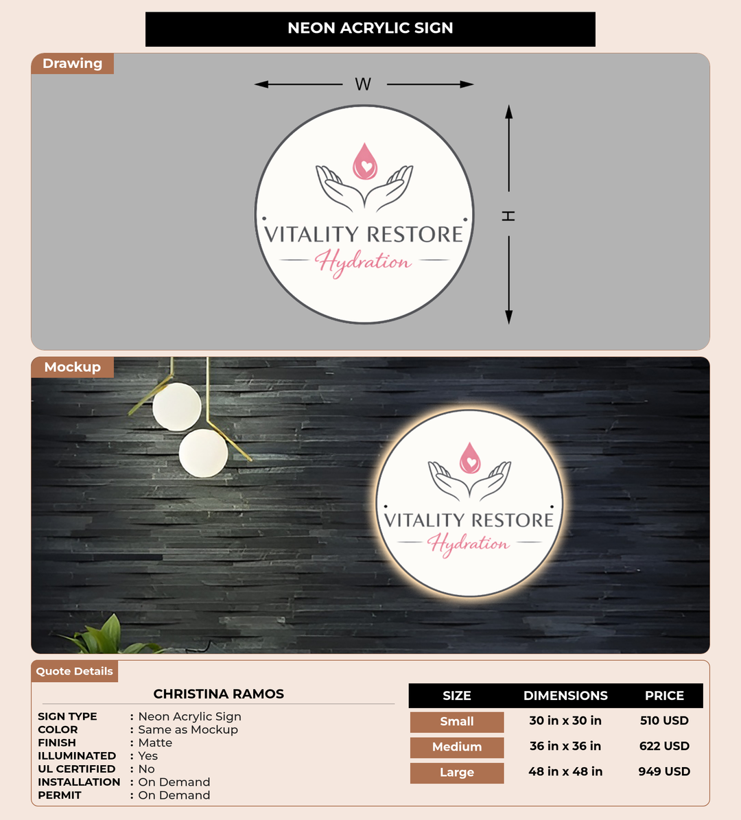 CUSTOM MOCKUP SIGN FOR Christina Ramos