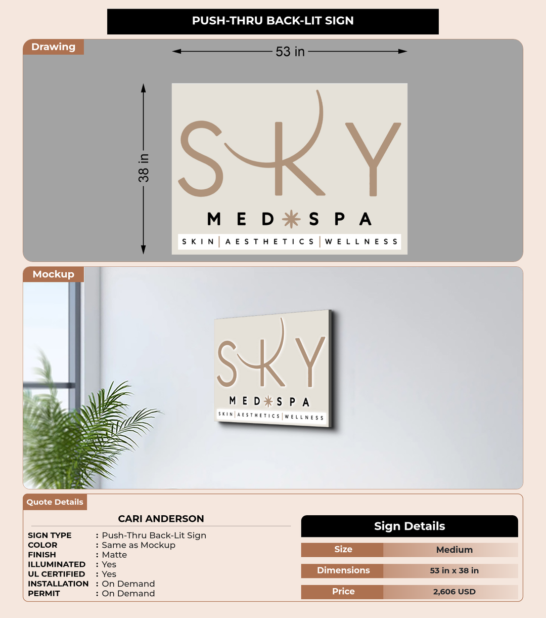 CUSTOM MOCKUP SIGN FOR cari anderson