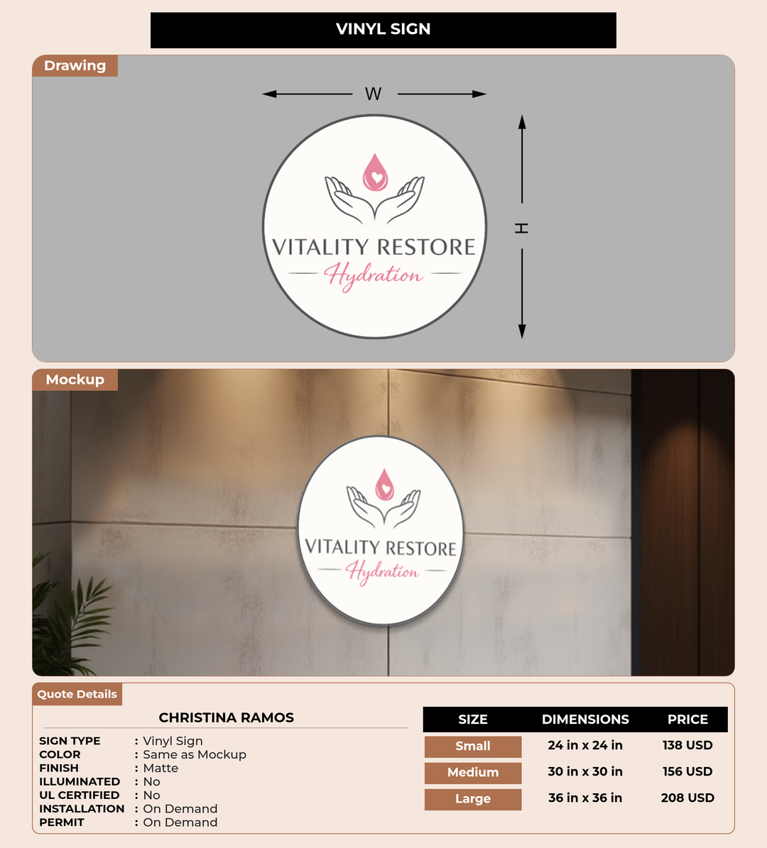 CUSTOM MOCKUP SIGN FOR Christina Ramos