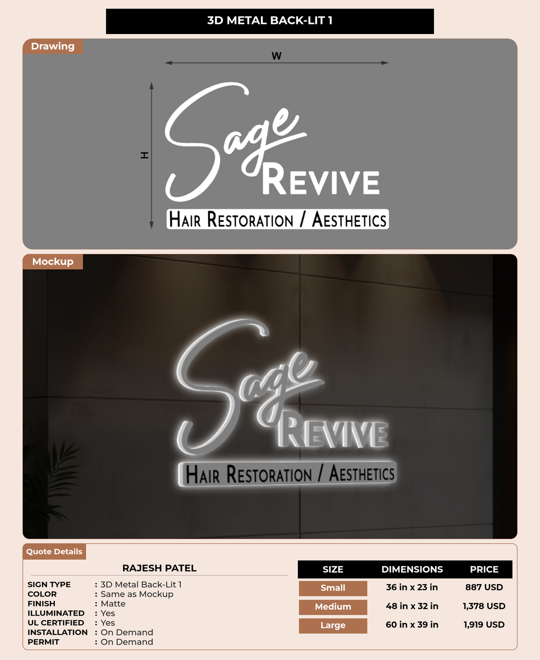 CUSTOM MOCKUP SIGN FOR Rajesh Patel