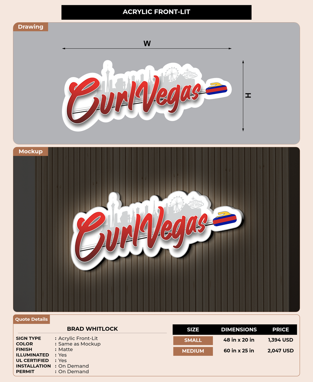 CUSTOM MOCKUP SIGN FOR Brad Whitlock