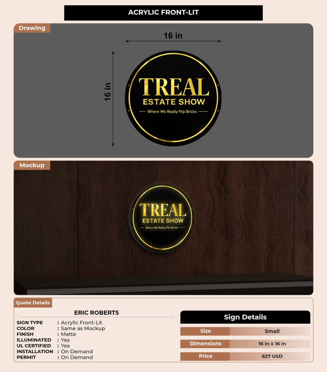 CUSTOM MOCKUP SIGN FOR Eric Roberts