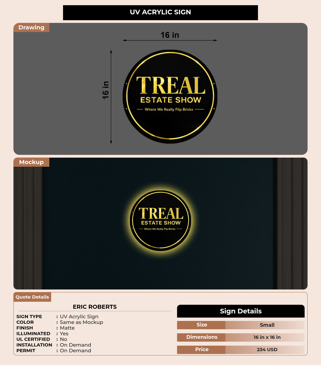 CUSTOM MOCKUP SIGN FOR Eric Roberts