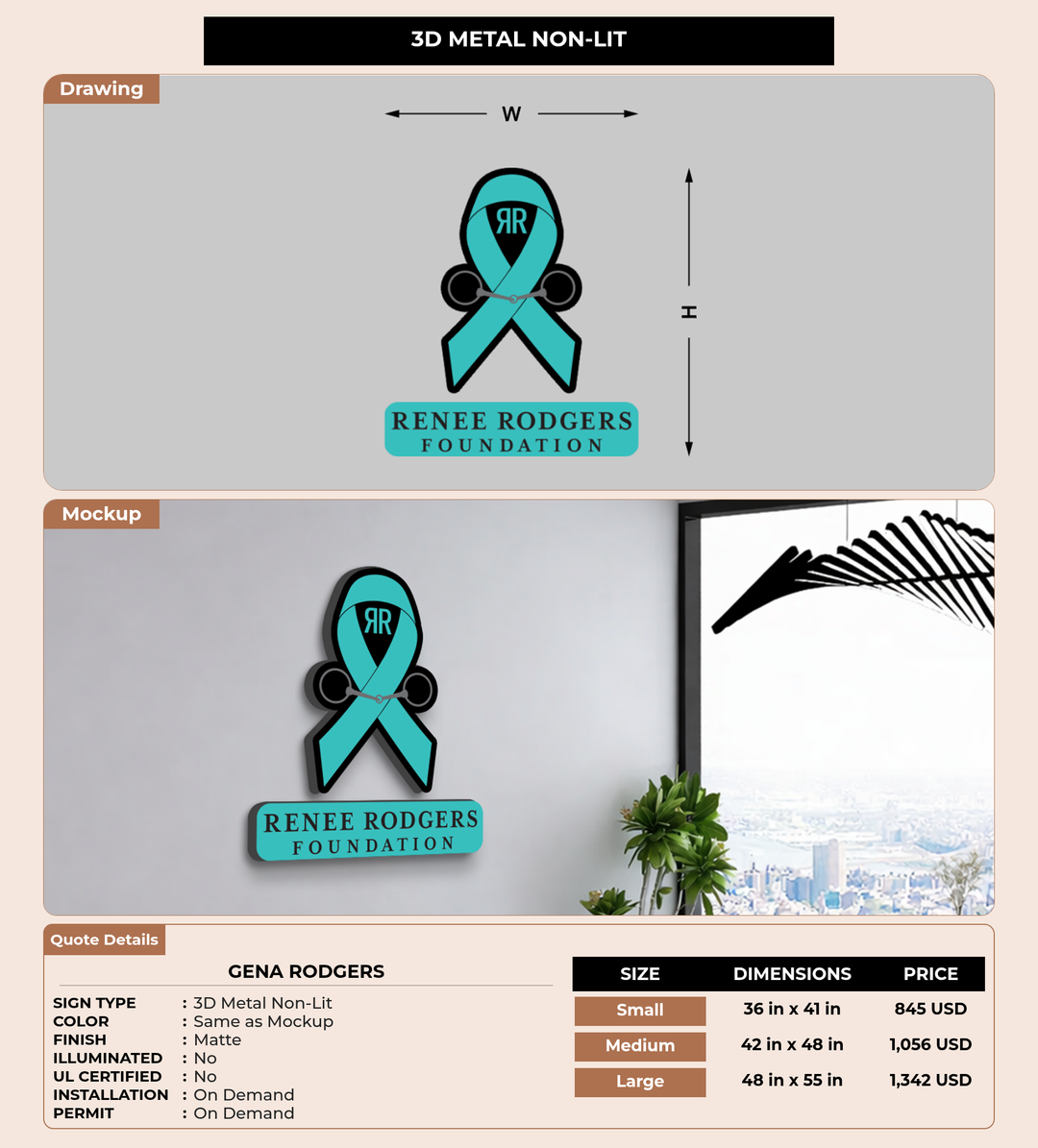 CUSTOM MOCKUP SIGN FOR Gena Rodgers
