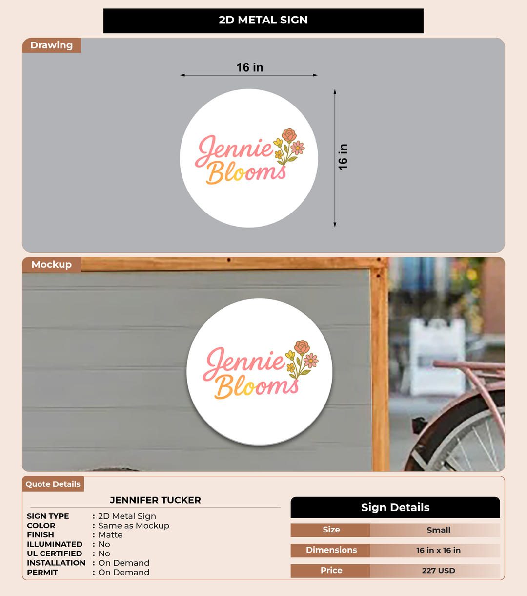 CUSTOM MOCKUP SIGN FOR Jennifer  Tucker