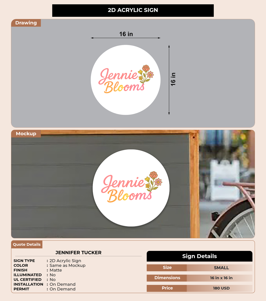CUSTOM MOCKUP SIGN FOR Jennifer  Tucker