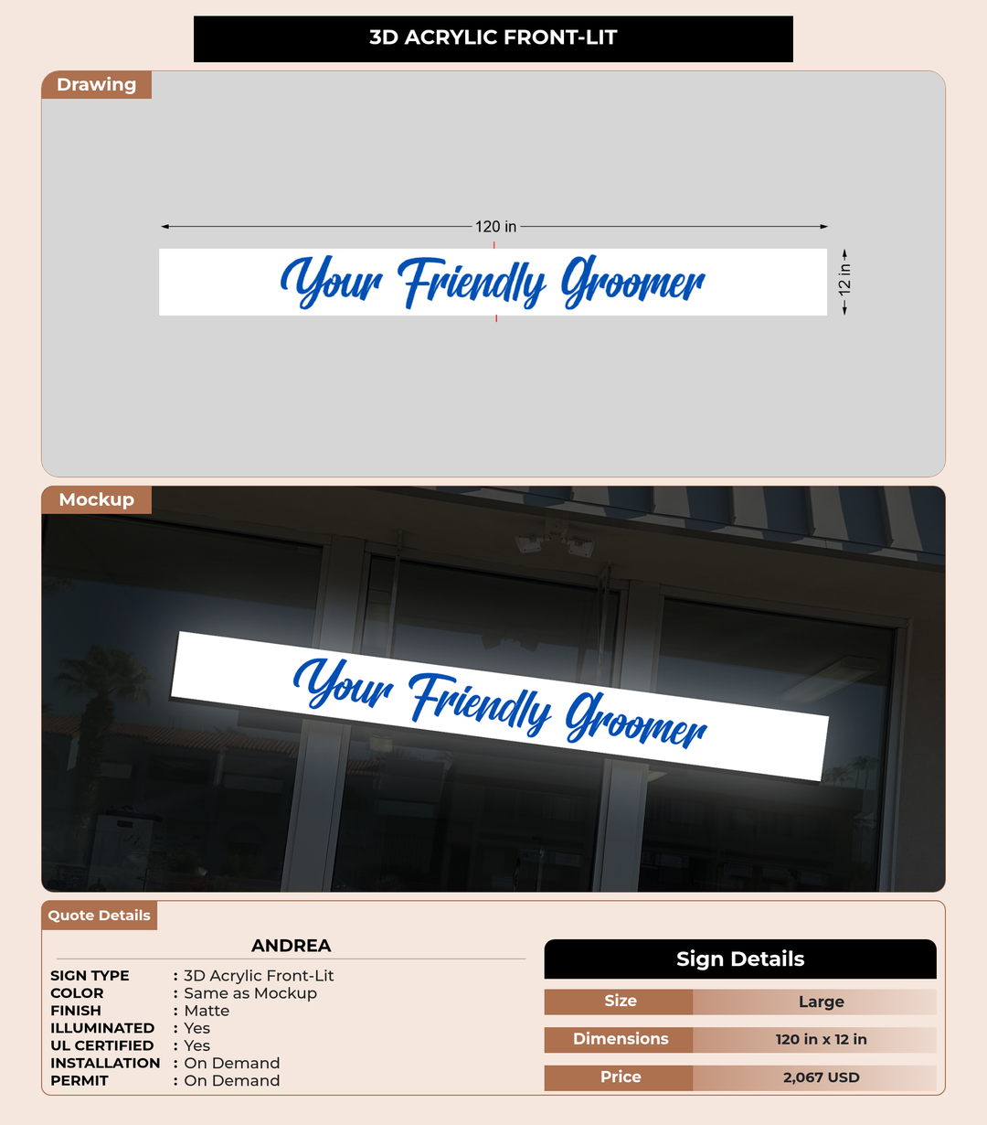 CUSTOM MOCKUP SIGN FOR Andrea