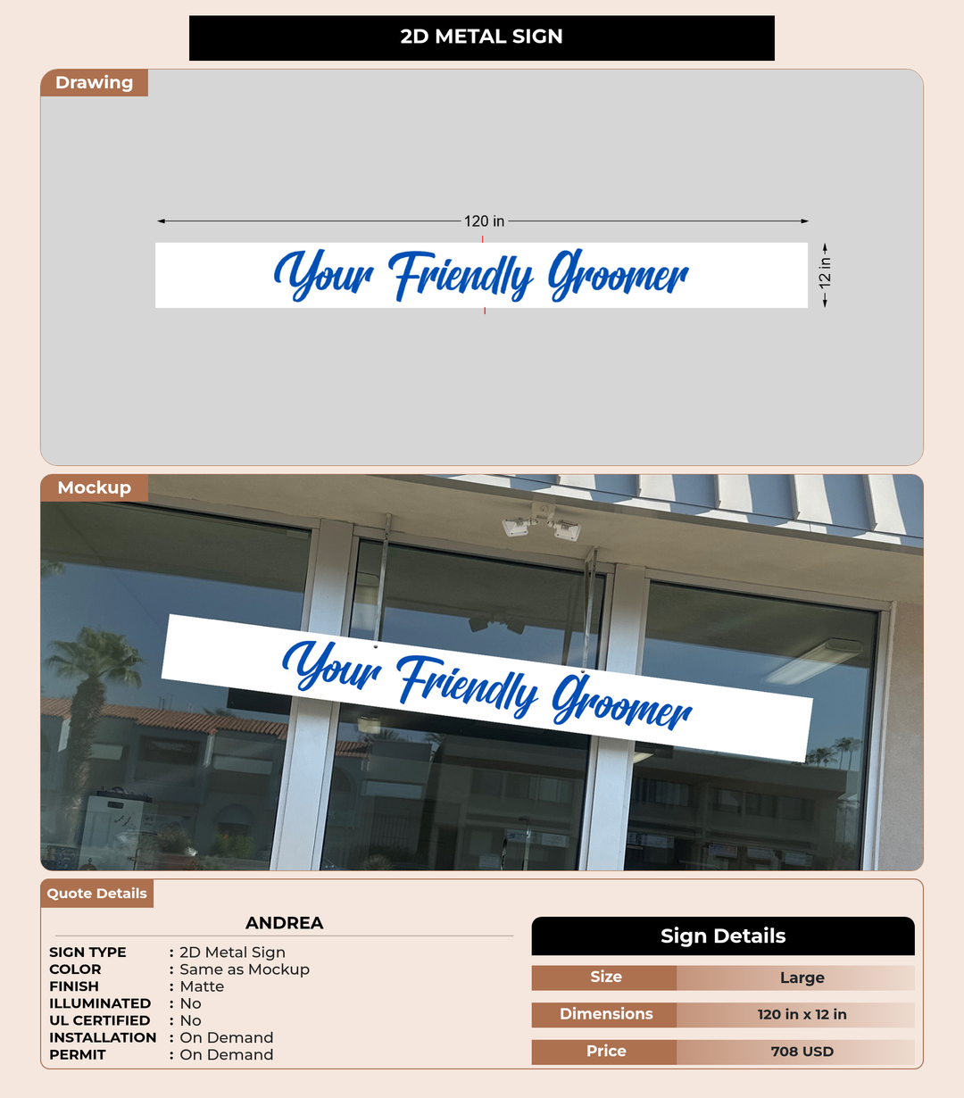 CUSTOM MOCKUP SIGN FOR Andrea