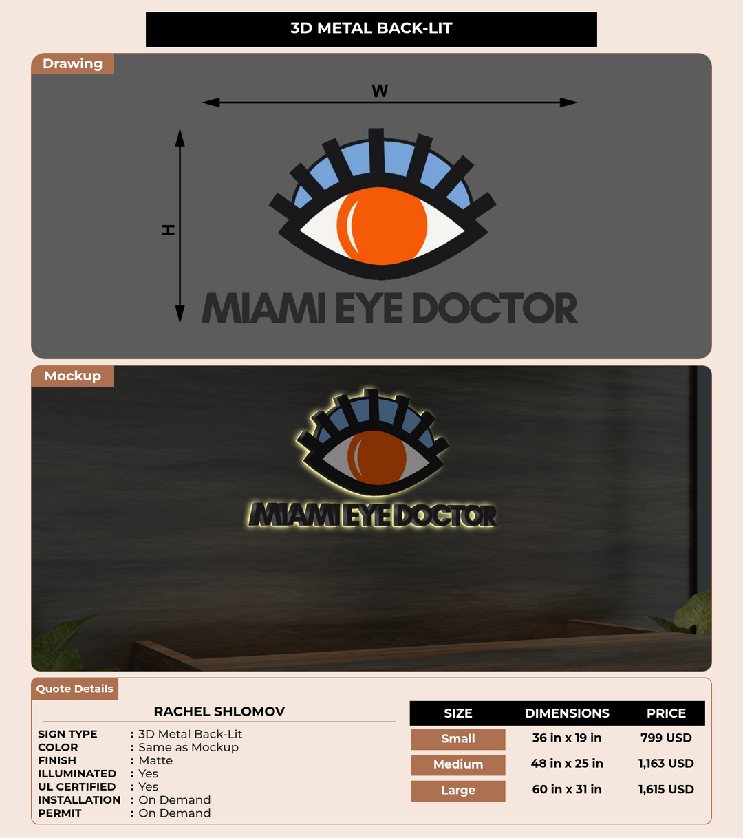 CUSTOM MOCKUP SIGN FOR Rachel Shlomov
