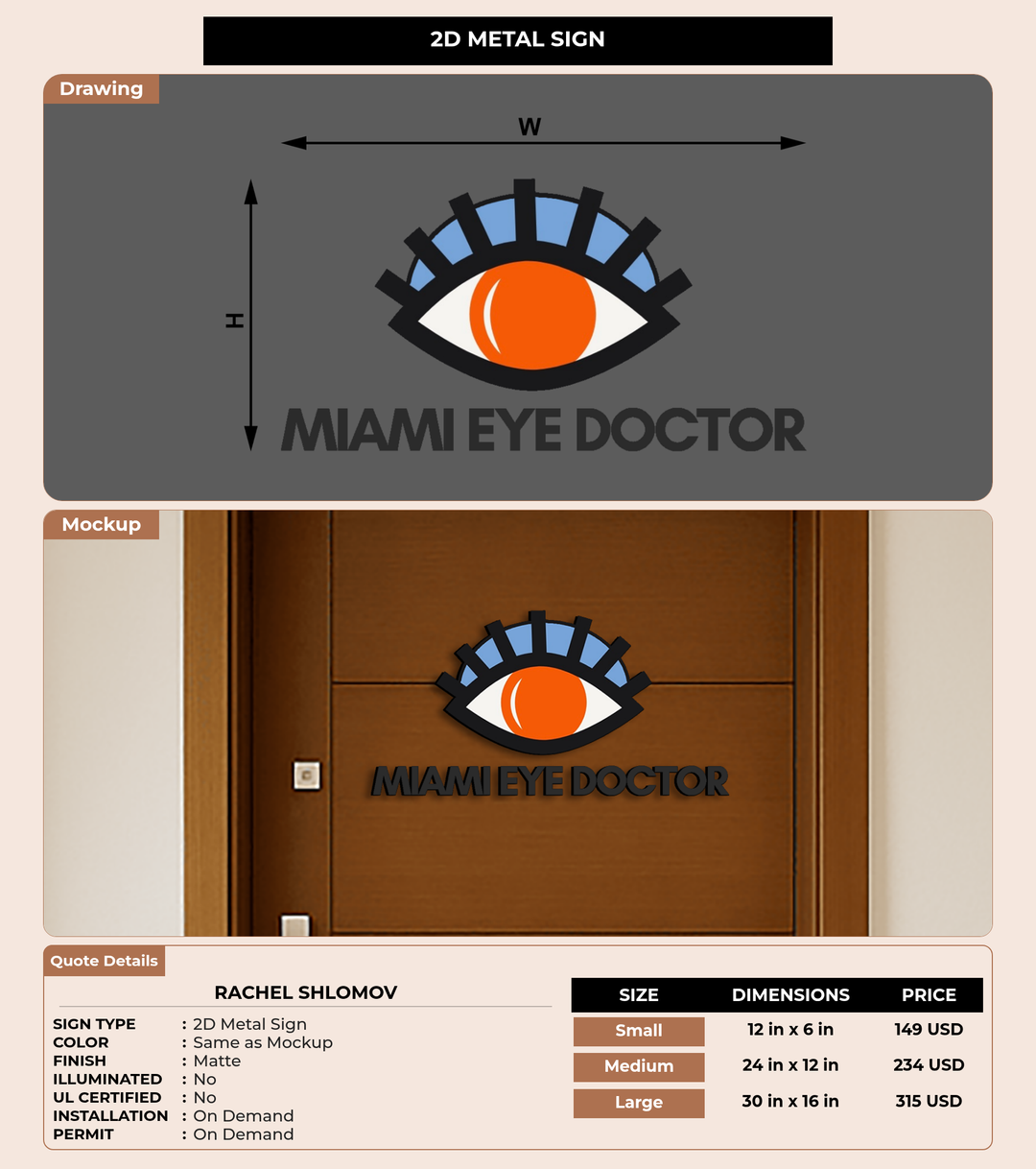 CUSTOM MOCKUP SIGN FOR Rachel Shlomov